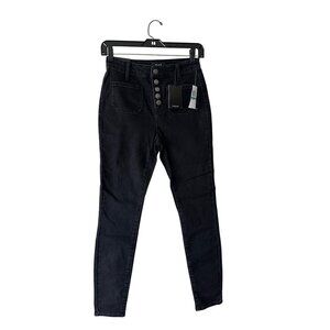 OAT New York Womens Button-Fly High-Rise Black Denim Jeans Size 25 NWT